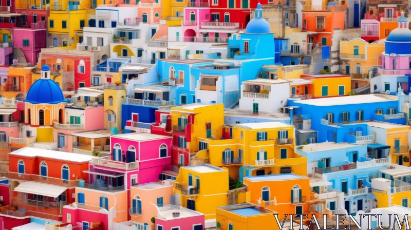 AI ART Colorful Houses in a Square: A Captivating Architectural Composition