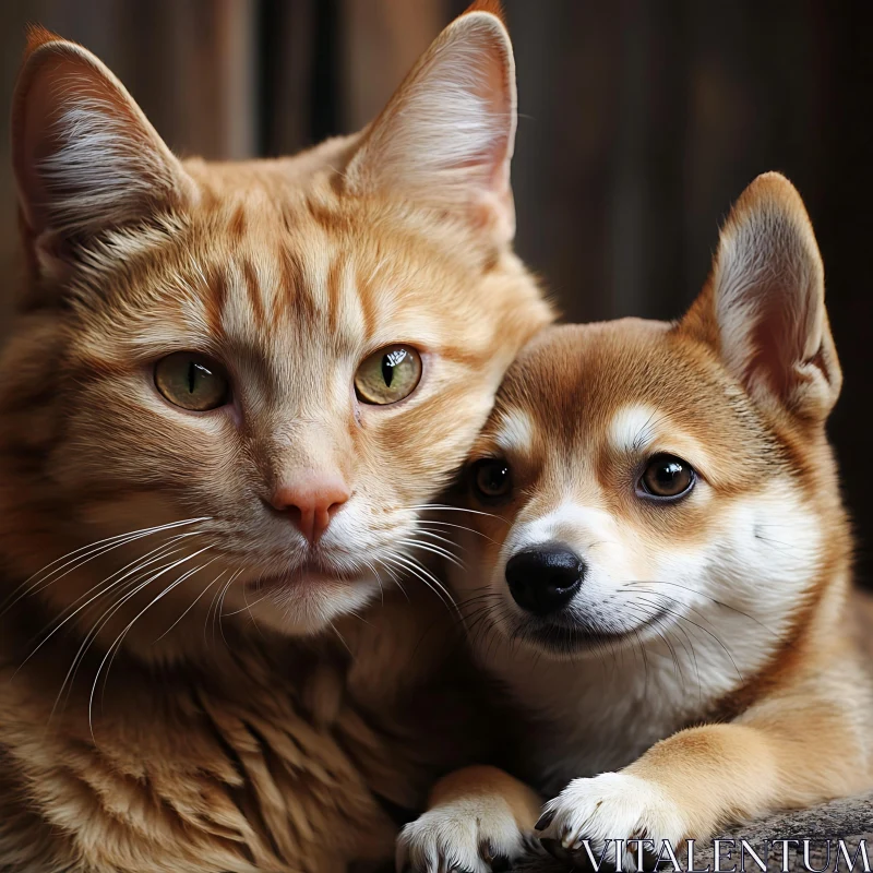 AI ART Cute Cat and Dog Friendship