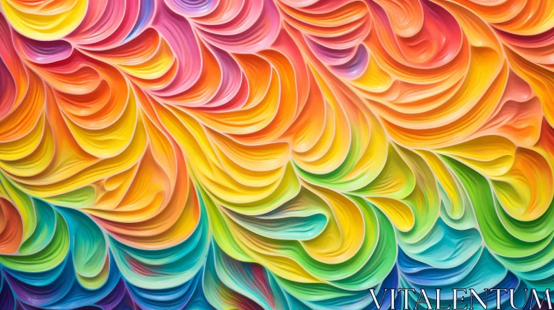 Fluid Rainbow Abstract Painting AI Image