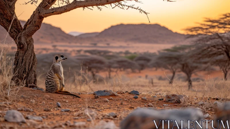 Meerkat in the Desert: A Captivating Nature Scene AI Image