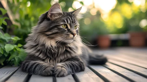 Regal Feline Portrait in Natural Surroundings