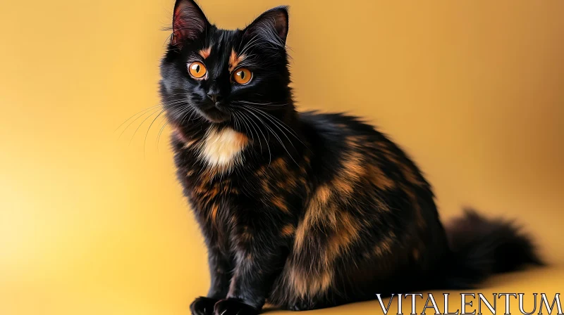 Elegant Tortoiseshell Cat Portrait AI Image