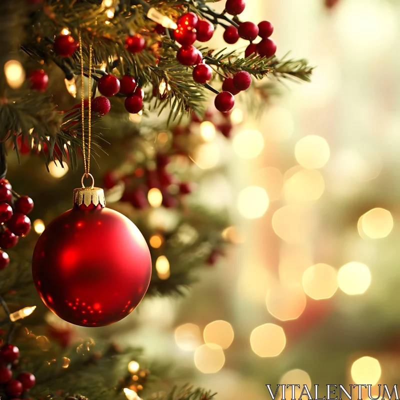 Festive Christmas Tree Decor AI Image