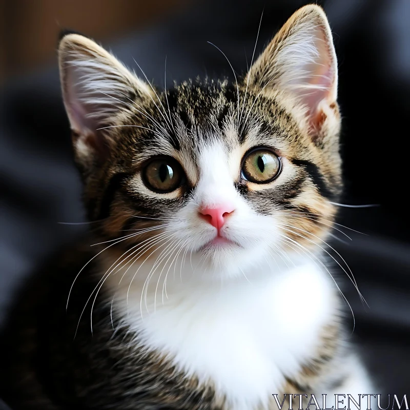 Cute Kitten Portrait AI Image