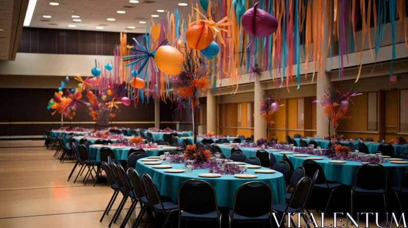 Colorful Prairiecore Room with Balloon Decorations AI Image