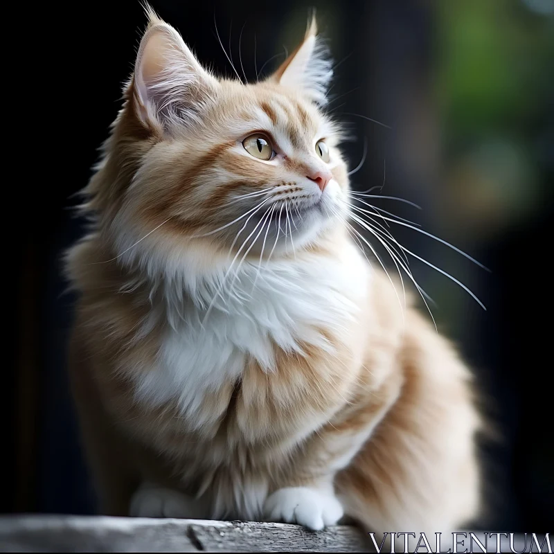 Ginger and White Cat Portrait AI Image