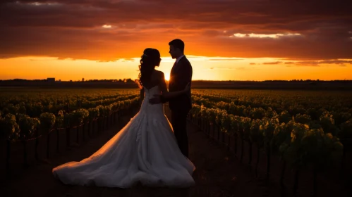 Romantic Sunset Wedding in Vineyard