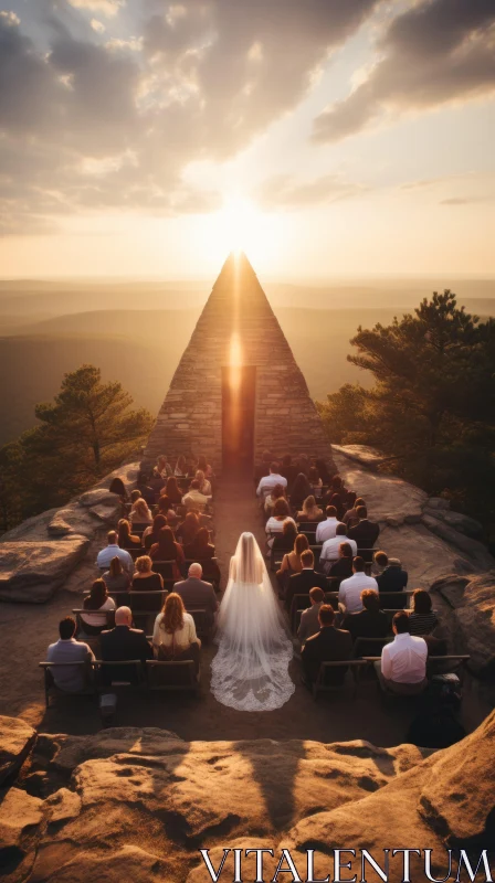 Sunrise Wedding Ceremony on Pyramid - A Sanctuary Amidst Nature AI Image
