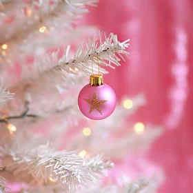 Festive Pink and White Holiday Decoration