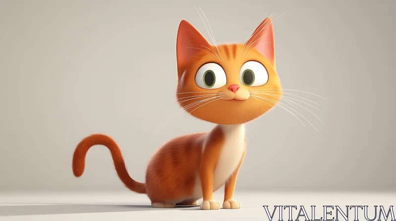 Playful Cartoon Cat Illustration AI Image