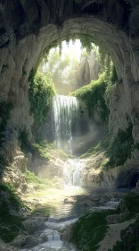 Ethereal Cavern Waterfall