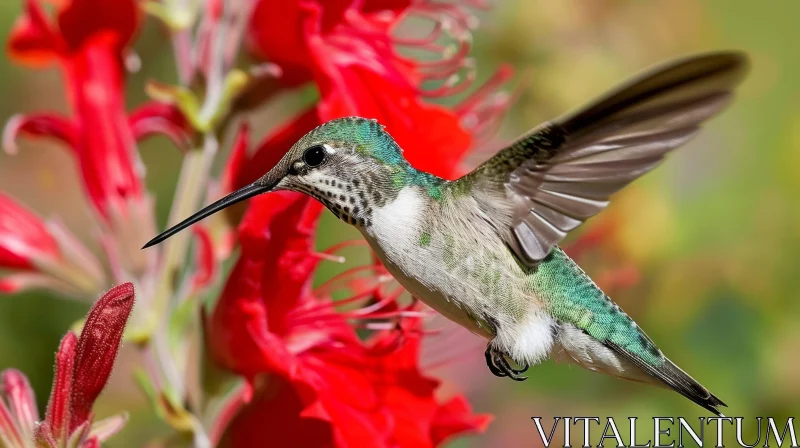 Graceful Hummingbird in Mid-Flight | Captivating Nature Photography AI Image