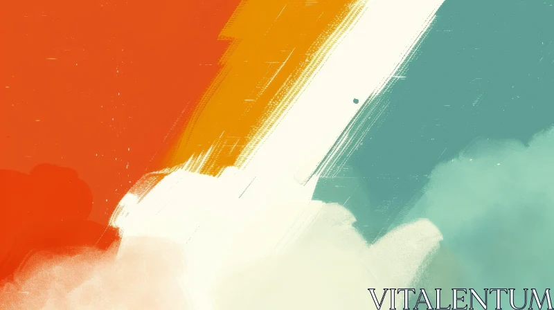 Vintage Retro-Style Abstract Painting AI Image