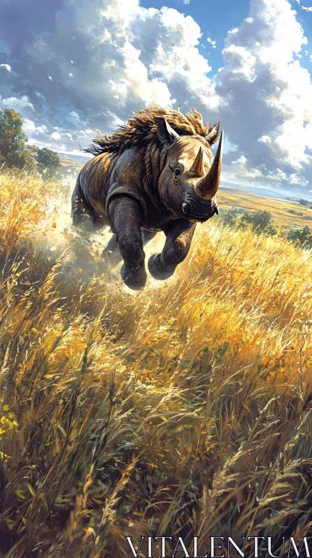 AI ART Rhinoceros in Motion