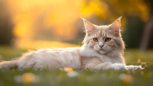 Serene Feline Beauty in Nature