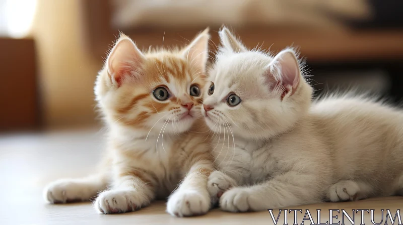 Cute Kittens in Playful Bond AI Image