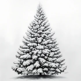 Evergreen Tree Cloaked in Snow