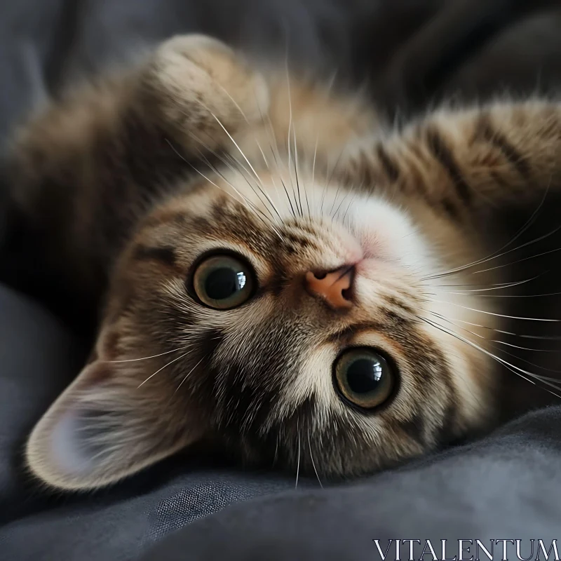 Cute Feline with Expressive Eyes AI Image