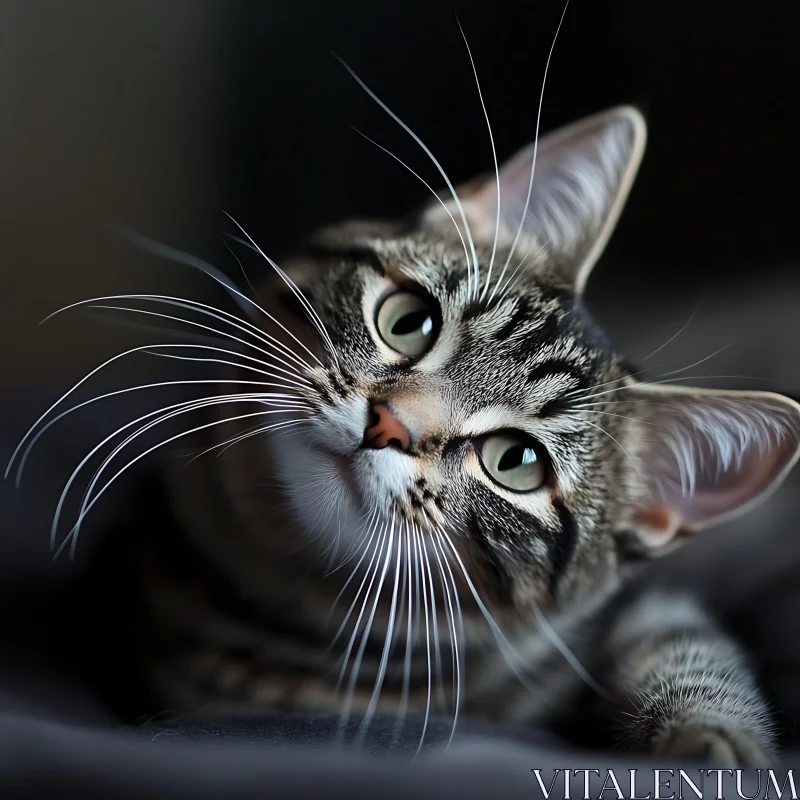 Expressive Close-Up of Tabby Kitten AI Image