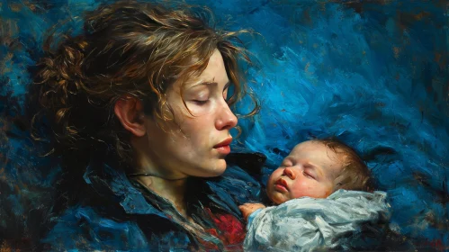 Mother and Baby Portrait: Tender Moment in Art