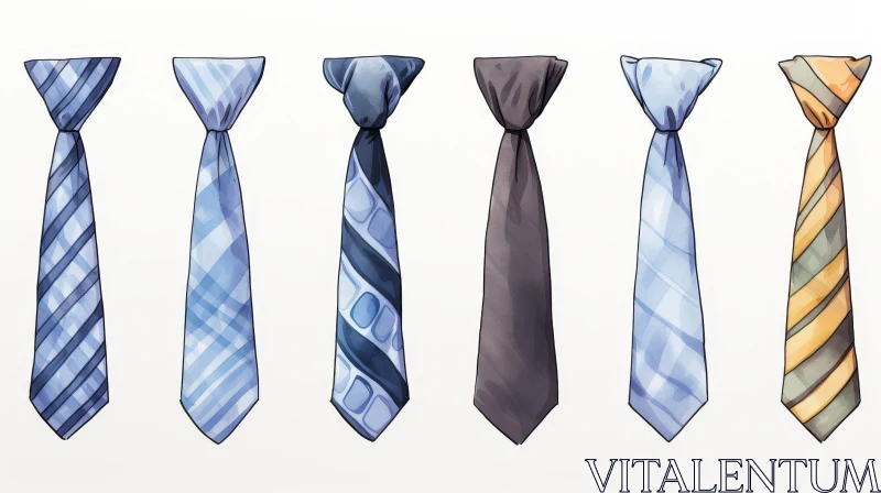 Stylish Collection of Six Men's Ties | Fashion Accessories AI Image