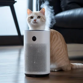 Cat and Air Purifier Interaction