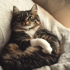 Serene Tabby Cat Relaxing