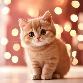 Charming Kitten with Bright Background