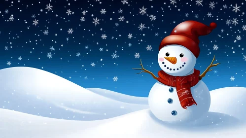 Festive Snowman in Winter Wonderland