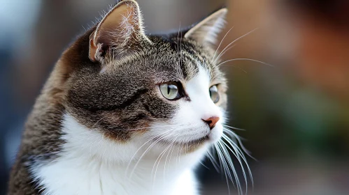 Elegant Feline Portrait with Focused Expression