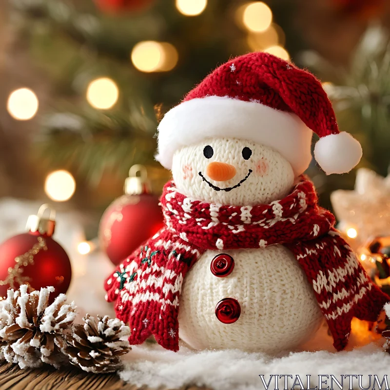 Festive Snowman and Christmas Baubles