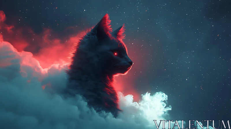 Mystical Cat in the Cosmos