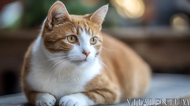 Resting Ginger and White Feline
