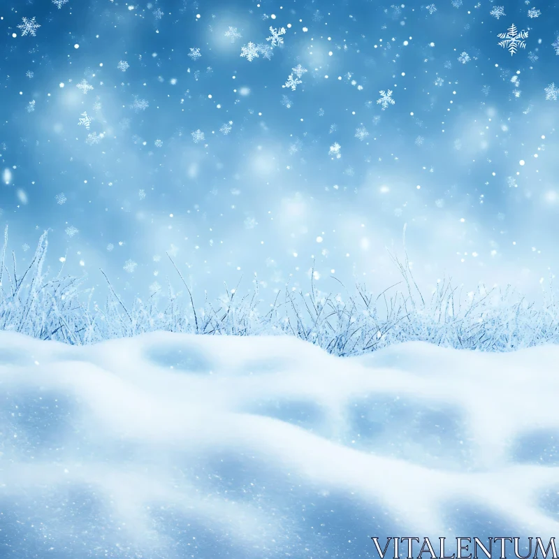 Peaceful Snow-Covered Winter Landscape AI Image