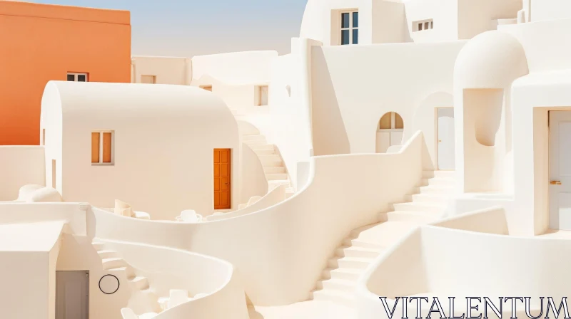 Ethereal White City: A Captivating Blend of Sculptural Aesthetics and Exotic Landscapes AI Image