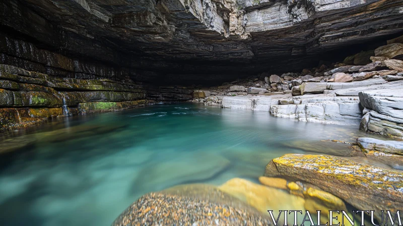 Natural Cave Pool with Clear Turquoise Waters