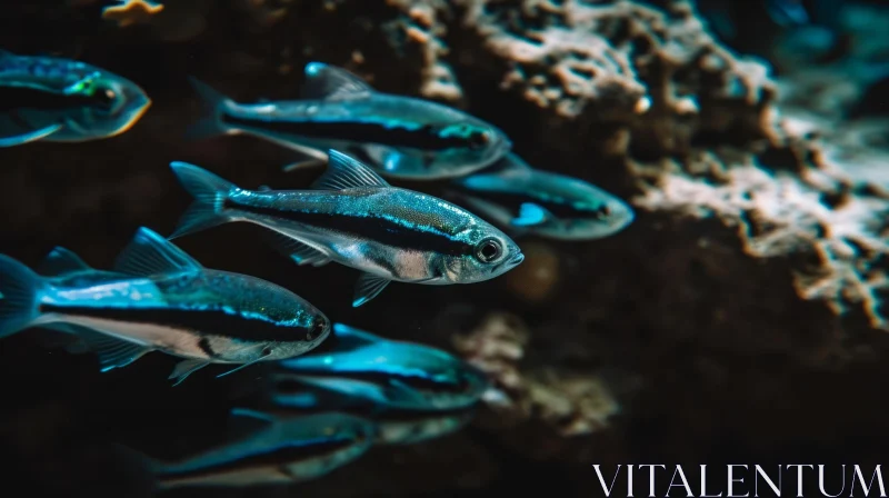 AI ART Graceful Cardinalfish Swimming Near Vibrant Coral Reef