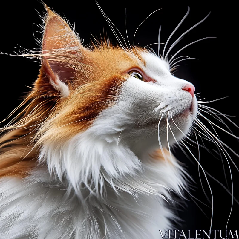 Close-up Side Profile of a Feline AI Image