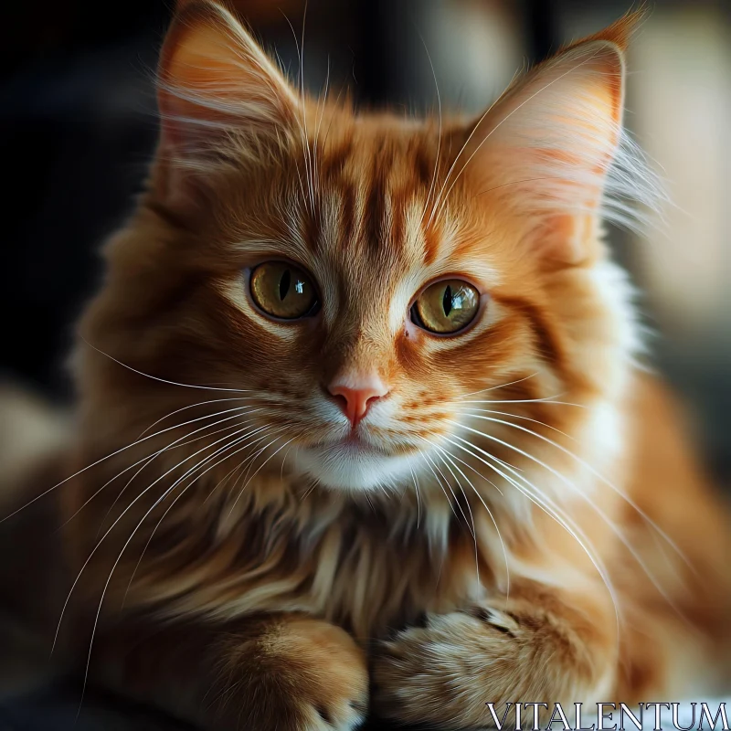 Ginger Cat Portrait AI Image