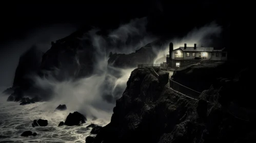 Mysterious House on Cliff | Dark and Intriguing Seascape
