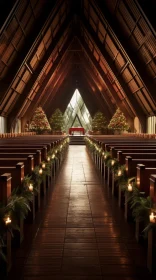 Romantic Church Interior with Christmas Decorations | Unreal Engine 5