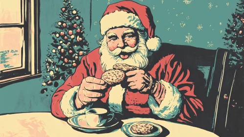 Santa Claus at the Christmas Table