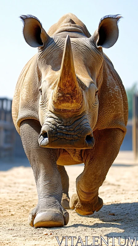 Rhinoceros Displaying Strength AI Image