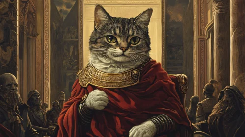 Majestic Feline in Imperial Robes