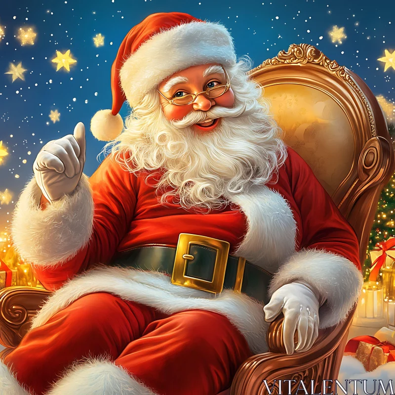 Festive Holiday Scene Featuring Santa Claus AI Image