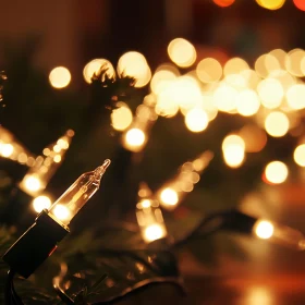 Festive String Lights with Golden Glow