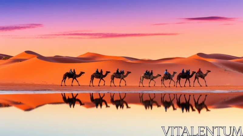 Camels Walking in Morocco: A Captivating Travel Experience AI Image