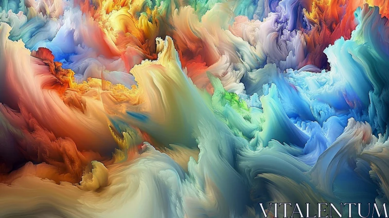 AI ART Colorful Abstract Painting with Swirling Shapes | Dreamy Artwork