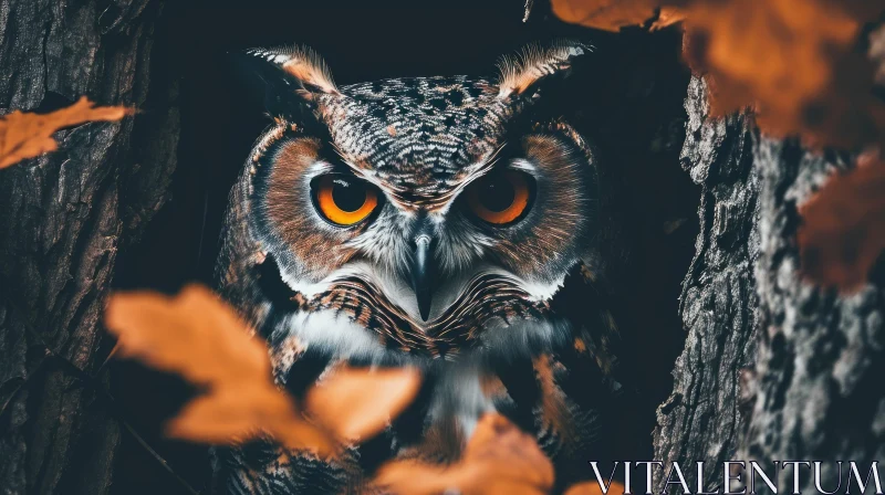 Striking Owl Close-Up: A Captivating Image of Nature's Beauty AI Image