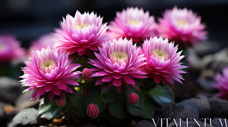 Zen-Influenced Pink Cactus Flower - A Tropical Craftsmanship AI Image